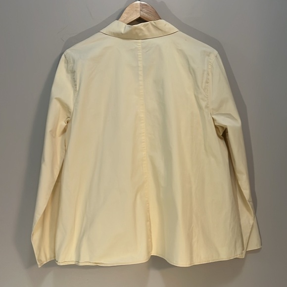 J JILL Yellow Unlined Jacket Long Sleeve Classic Collared Button Down Shirt szL - Picture 3 of 10